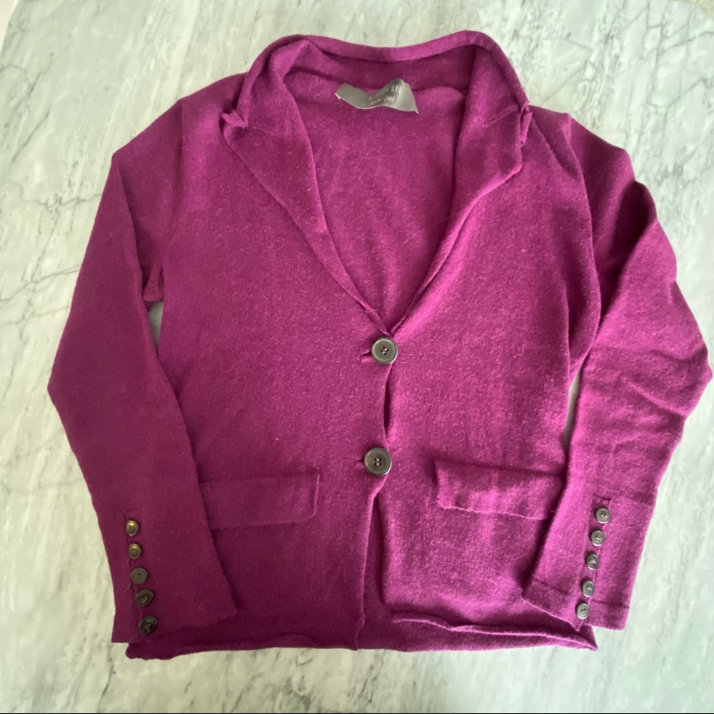 Lanvin Purple 100% Camel Cardigan, Small